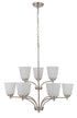 Craftmade Tyler 9 Light Chandelier in Brushed Polished Nickel Finish Model: 50229-BNK